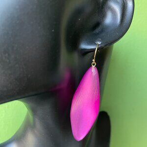 Alexis Bittar Textured Lucite Drop Earrings (Fuchsia)